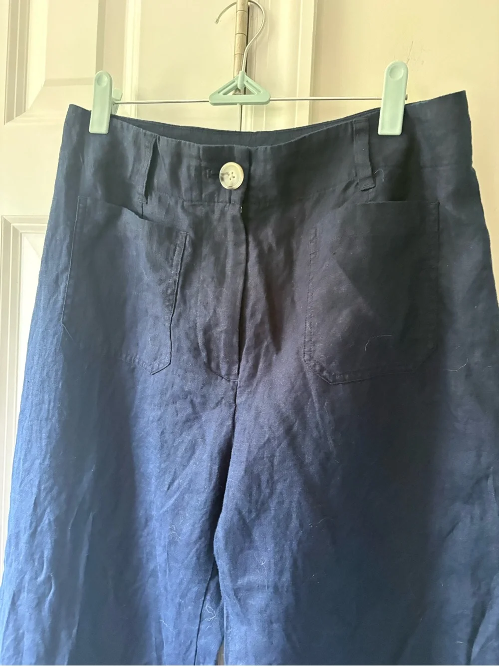 Quince 100% European Linen Patch Pocket Wide Leg Pants